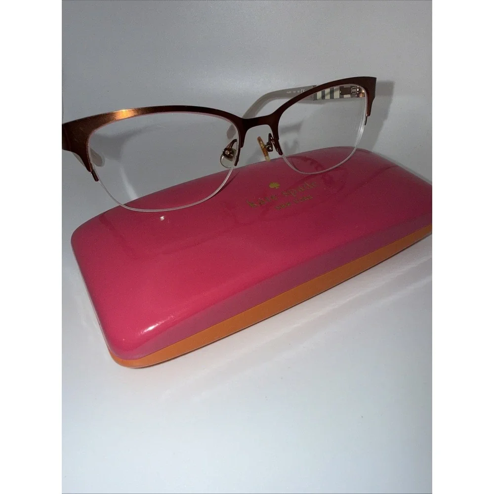 Kate Spade Valary PJW Authentic Copper Half Rim Eyeglass Frames 51-16-135 & Case